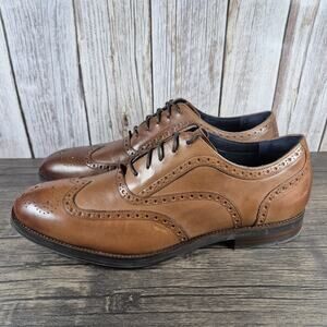 Cole Haan Lewis Grand 2.0 Wing Tip Oxford Dress Shoes British Tan Men's Sz 13 M